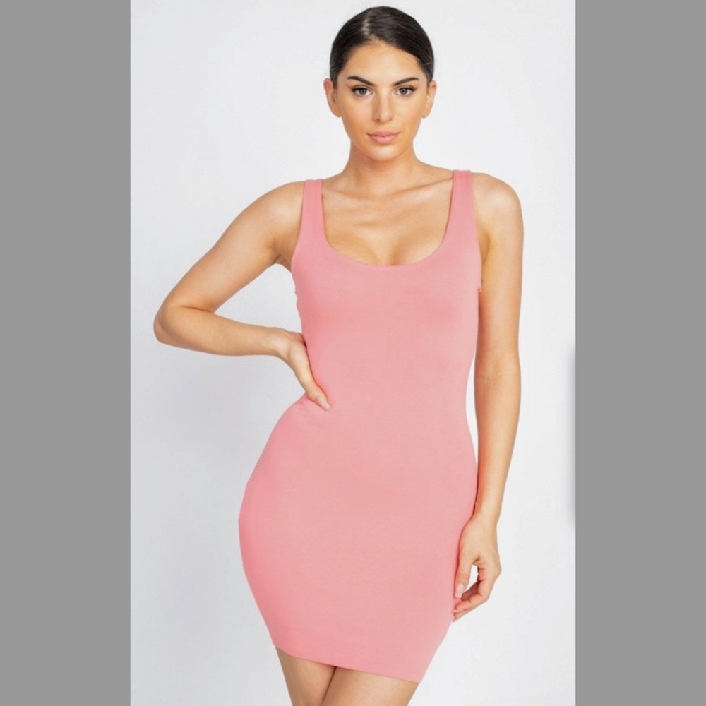 CUTE CORAL KNIT MINI DRESS